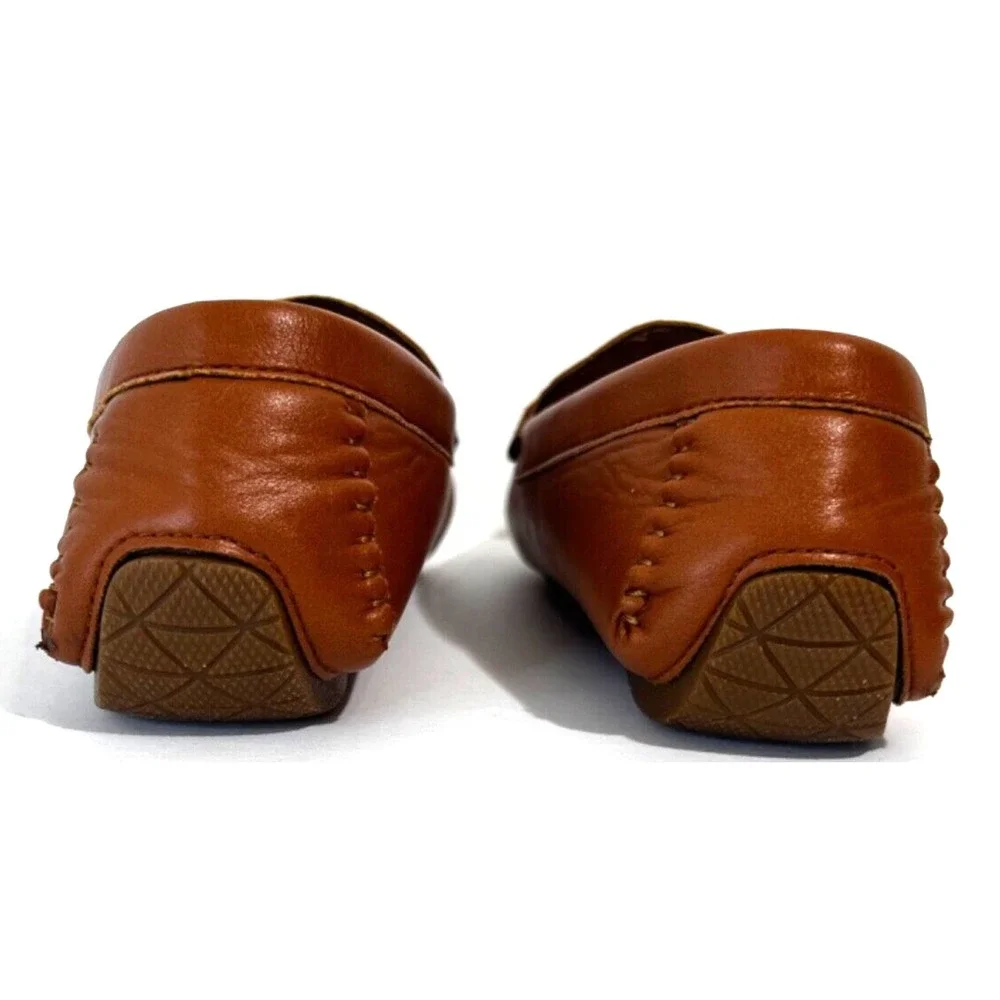 Jonsen Milan Mens Loafers Shoes Tan Brown Slip-On Square Toe Men's 8 US